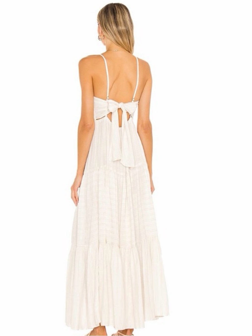 New I*Space  Santorini Maxi Dress in Cream tie back Resolve- Medium